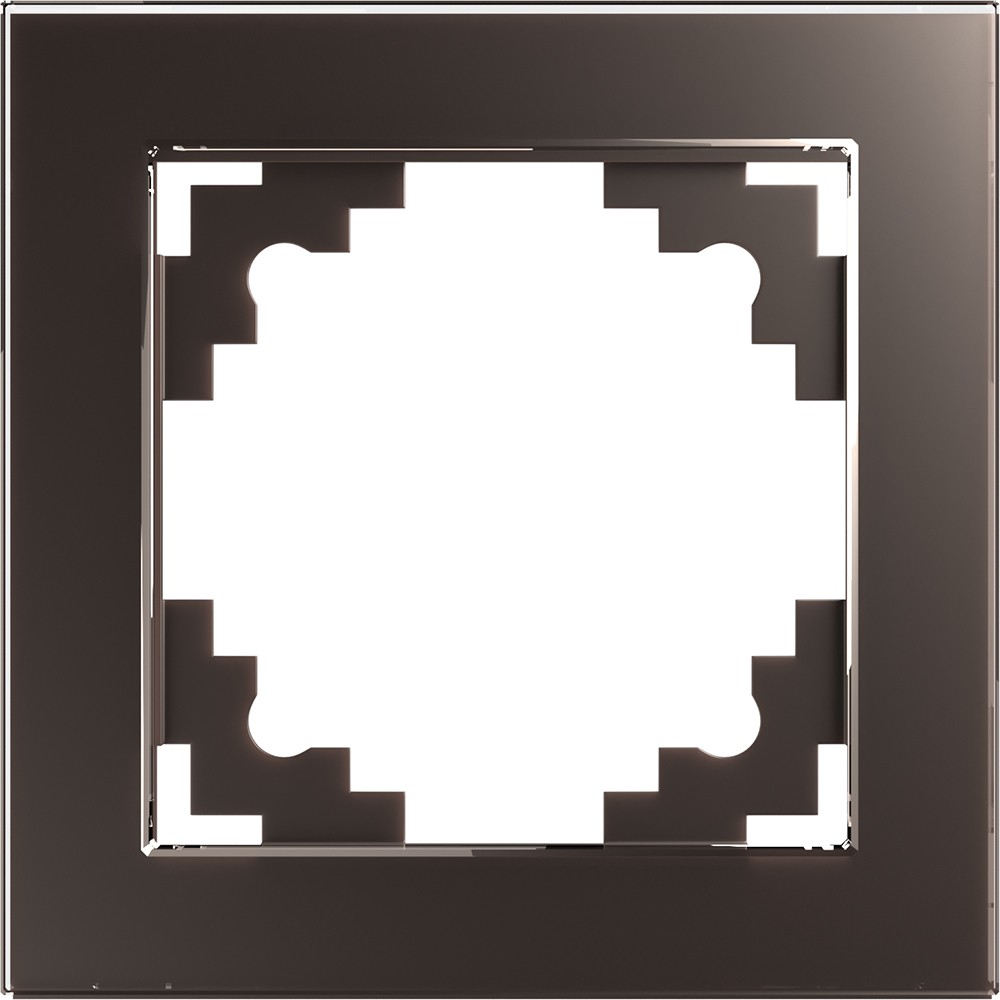 Катрин - Розетки и выключатели Stekker Рамка 1-местная стекло STEKKER GFR00-7001-04  серия Катрин шоколад 39535