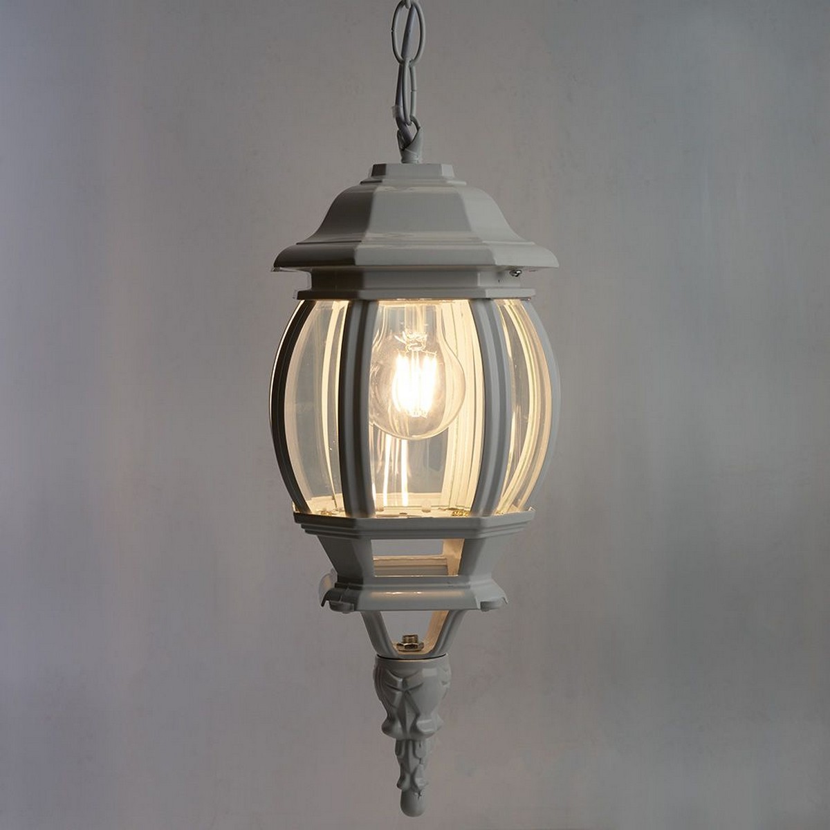 Уличные светильники на цепочке Уличный светильник Feron 8105 восьмигранный на цепочке 100W E27 230V, белый 11103 