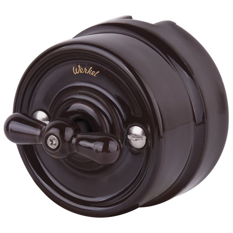 Werkel Ретро Выключатель Werkel на 4 положения двухклавишный (коричневый) Ретро W5620014