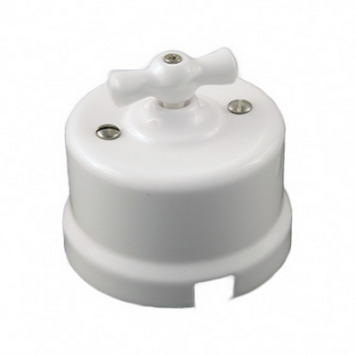 Bironi Лизетта - Ретро розетки и выключатели Выключатель ретро BIRONI Керамика Лизетта 2-клавишный Белый