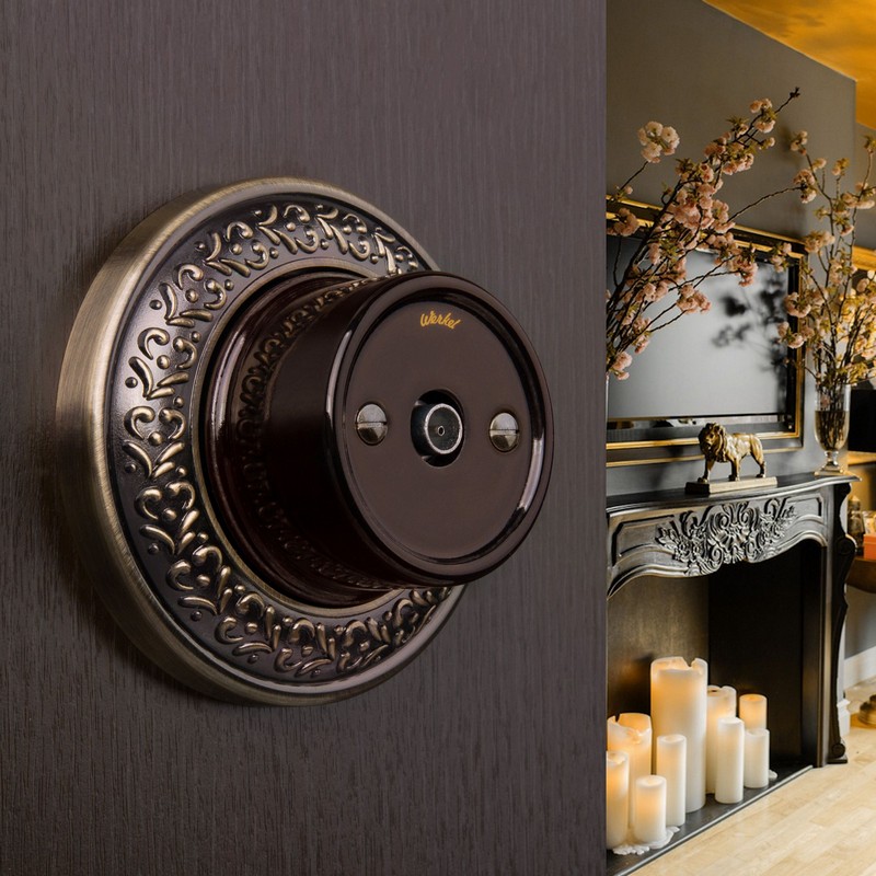 Werkel Ретро ТВ розетка Werkel ретро WL18-02-05 (коричневый)