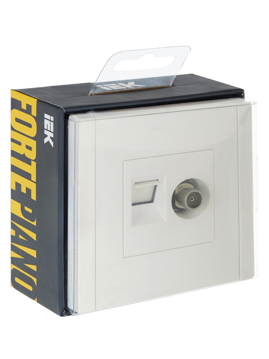 IEK FORTE&PIANO Белый Розетка IEK FORTE&PIANO Белый двойная TV+RJ45 кат.5E FP236