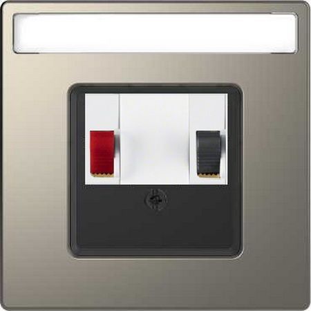 Merten D-Life Никель Аудио розетка 1 линия белая Merten D-Life никель