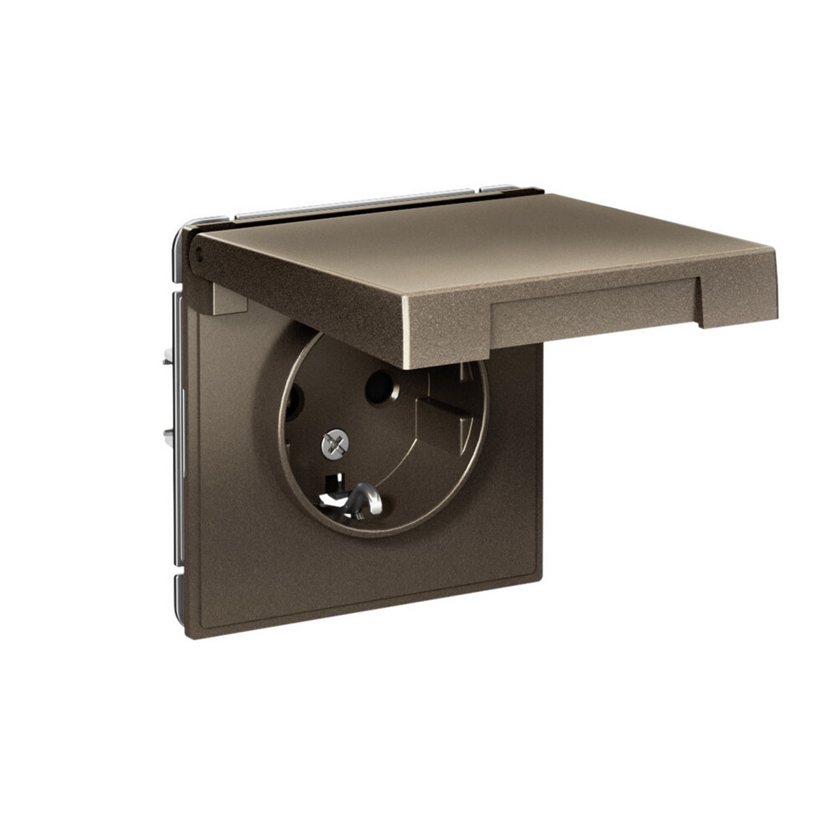ArtGallery Мокко Розетка Systeme Electric ArtGallery Мокко с заземл. со шторк. с крышкой 16А IP20 GAL000646