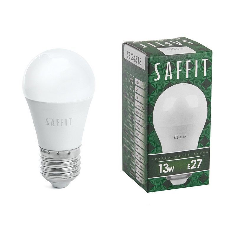 E27 Лампа светодиодная SAFFIT SBG4513 Шарик E27 13W 4000K 55161 