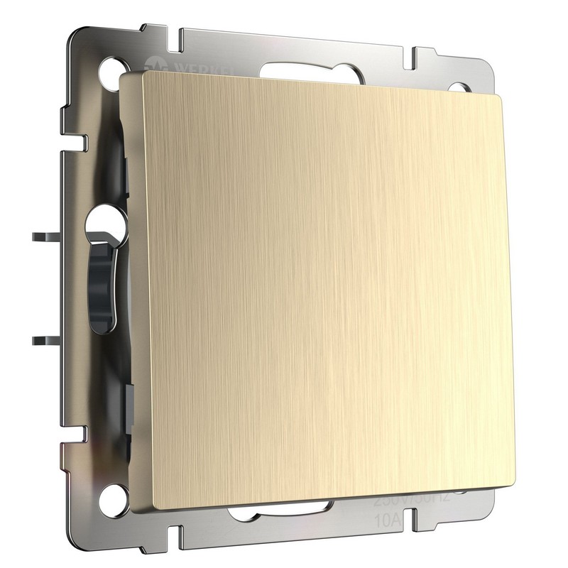 Werkel Шампань рифленный механизмы Выключатель Werkel одноклавишный  проходной (шампань рифленый) W1112010