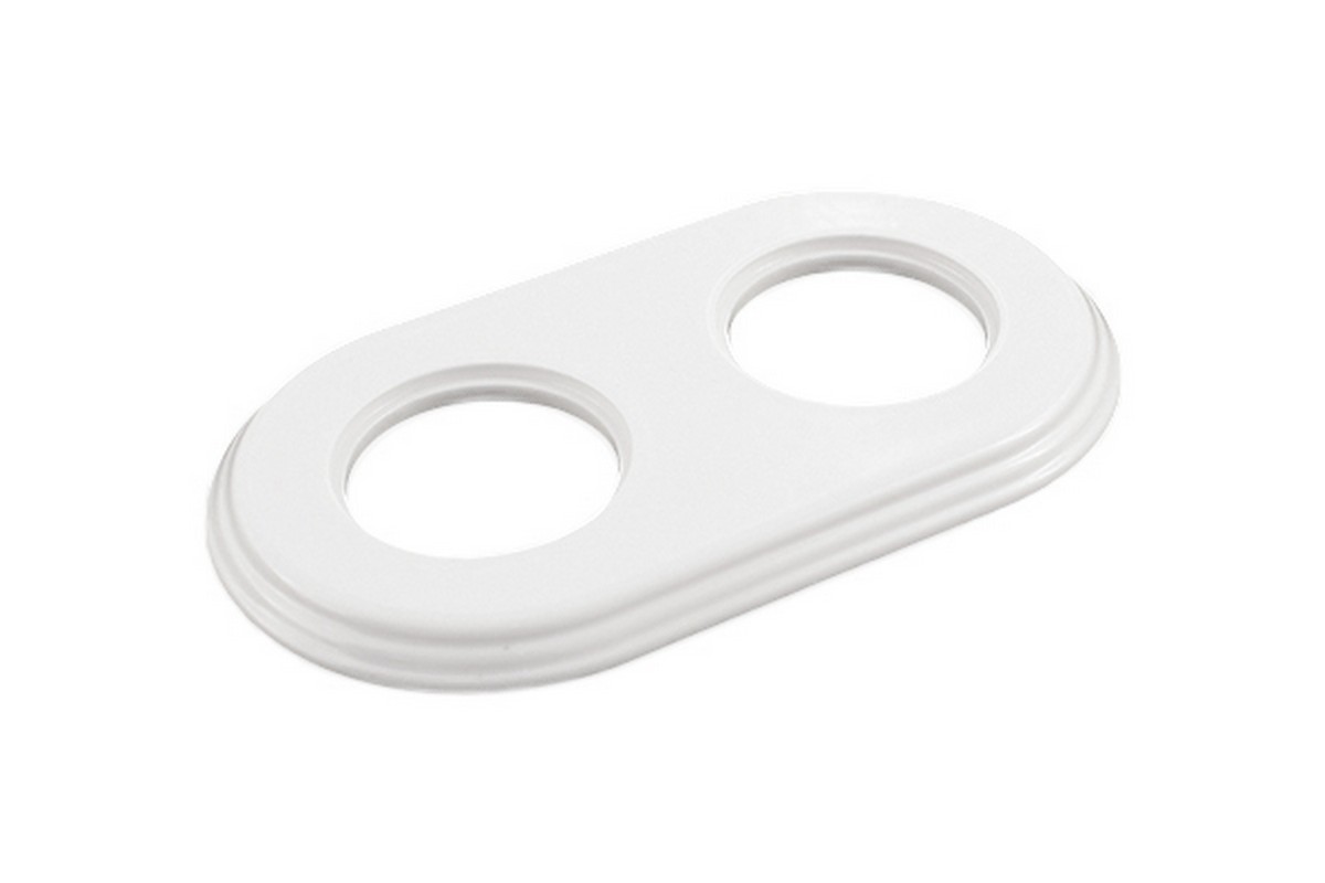 Bironi Лизетта - Ретро розетки и выключатели Рамка BIRONI Белая керамика 2-ая