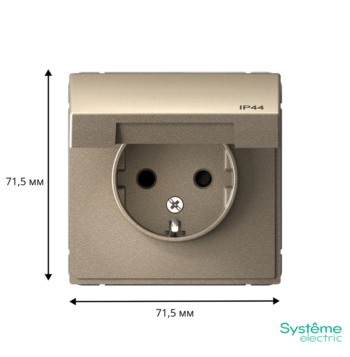 ArtGallery Шампань Розетка Systeme Electric ArtGallery Шампань с заземлением с заземл. со шт. с крышк, 16А, IP44,GAL440546