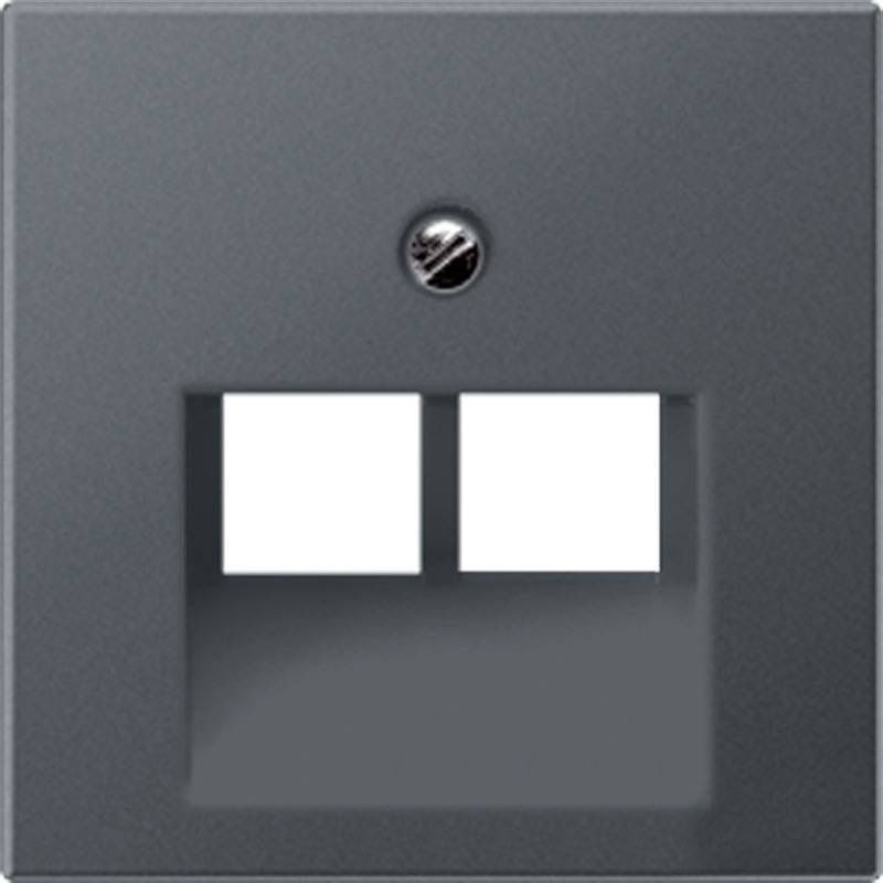 Jung Eco Profi механизмы Антрацит Розетка компьютерная двойная Jung Eco Profi RJ45 6-й кат., антрацит антрацит матовый