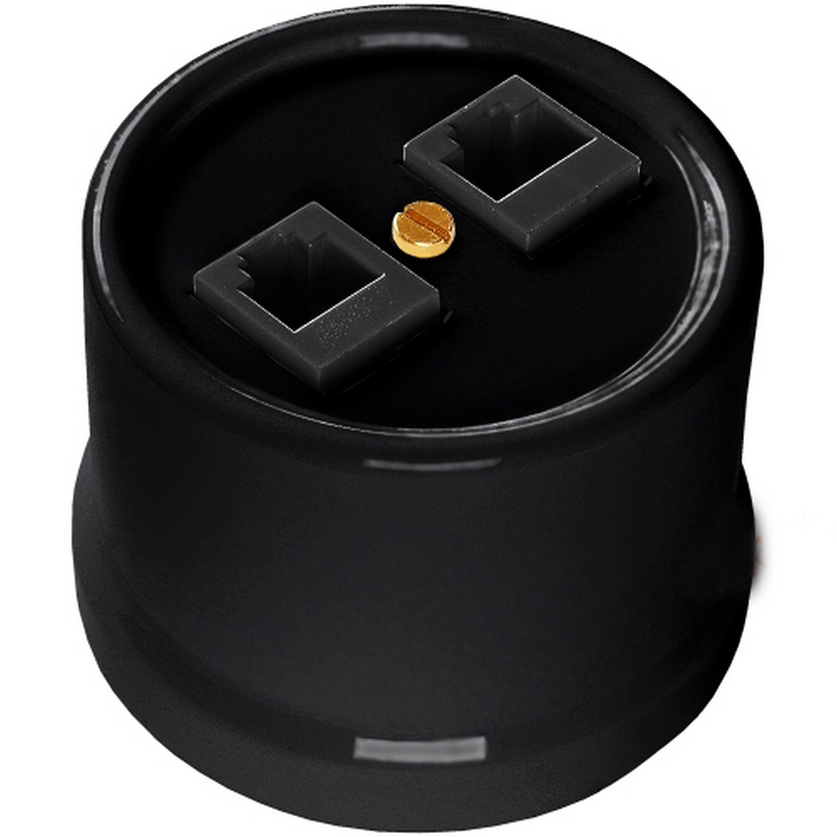 Bironi Лизетта - Ретро розетки и выключатели Розетка BIRONI Лизетта Пластик Черный 2-ая RJ45 B1-302-23