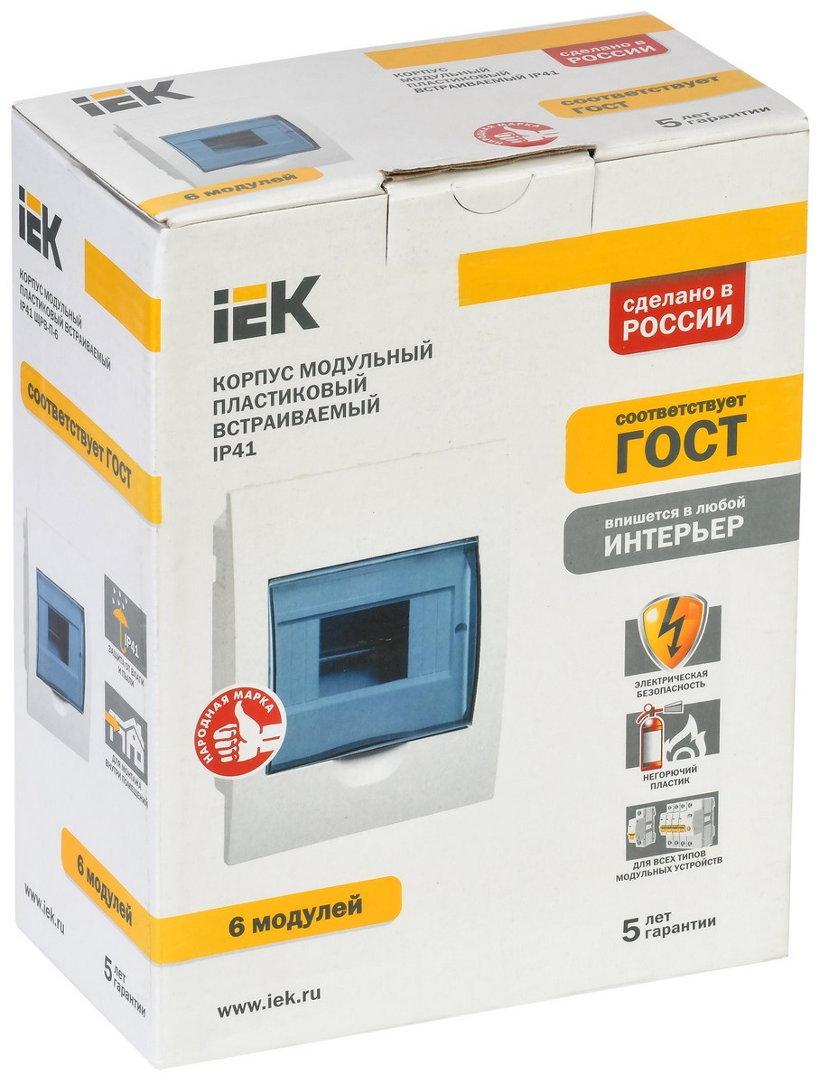 Пластиковые боксы и щиты IEK Корпус пластиковый IEK KREPTA 3 ЩРН-П-6 IP41 белый откр.монтаж MKP12-N-06-40-20