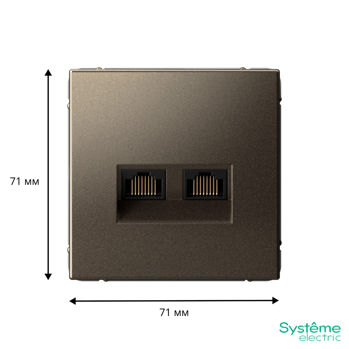 ArtGallery Мокко Розетка Systeme Electric ArtGallery Мокко двойная компьютерная RJ45+RJ45 кат.6А GAL000688
