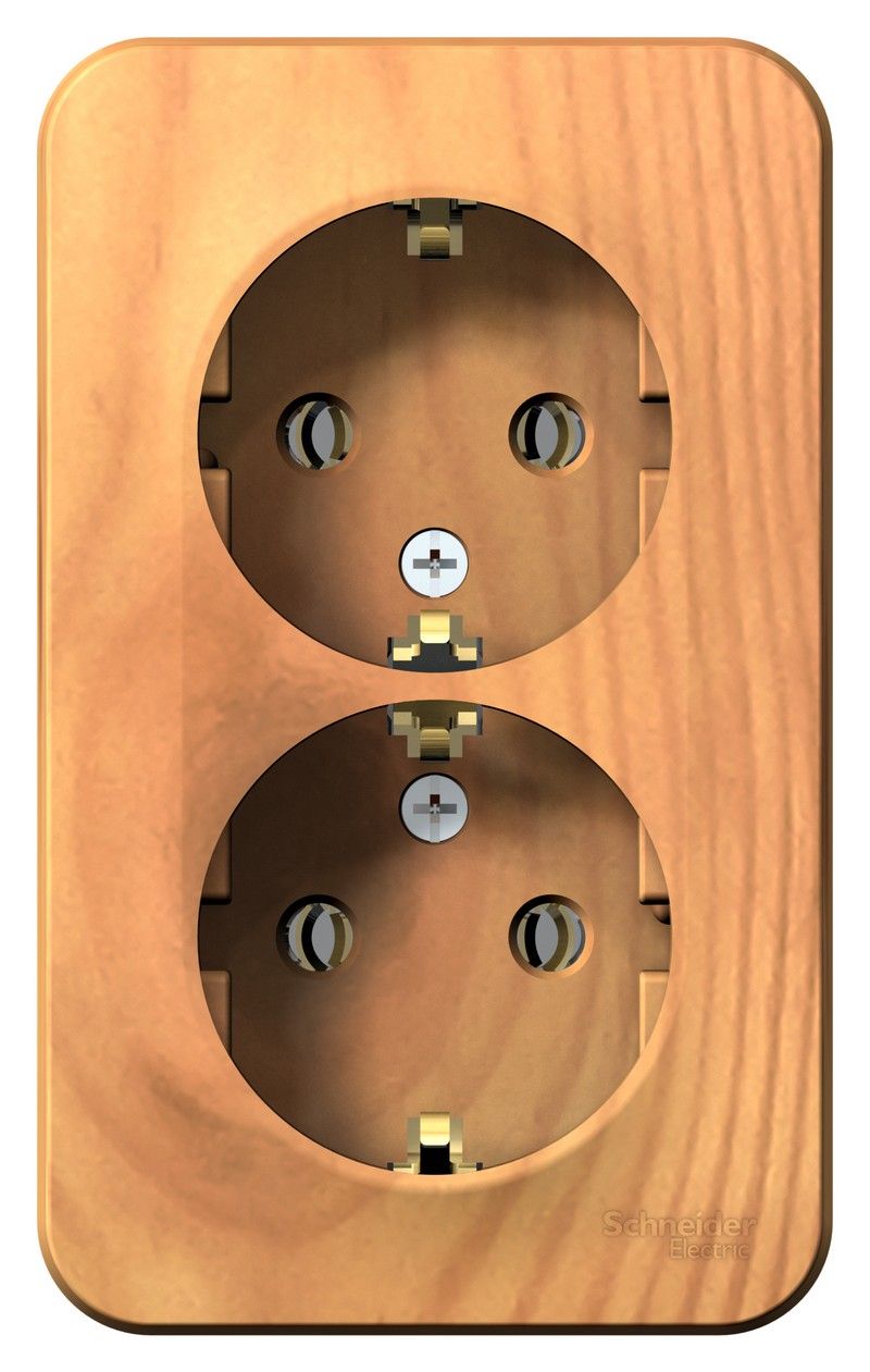 Blanca ясень розетки и выключатели Розетка SE Blanca 2-ая Ясень наружный с/з без шторок BLNRA010205