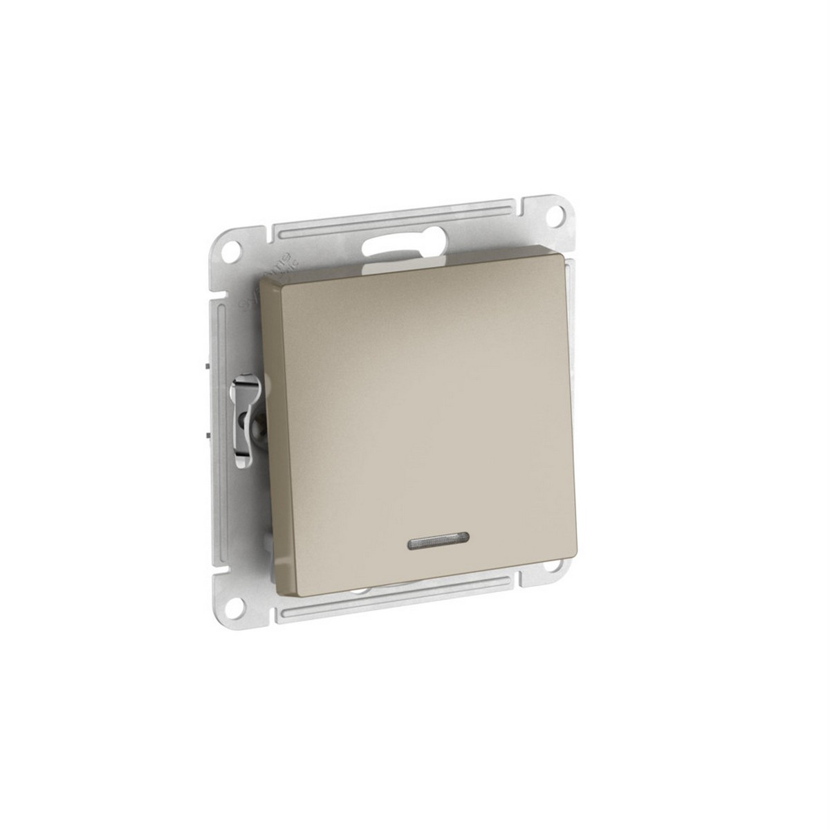 AtlasDesign Шампань Выключатель SE AtlasDesign Шампань 1-клавишный с подсветкой быстрозажим. клем. ATN000513S