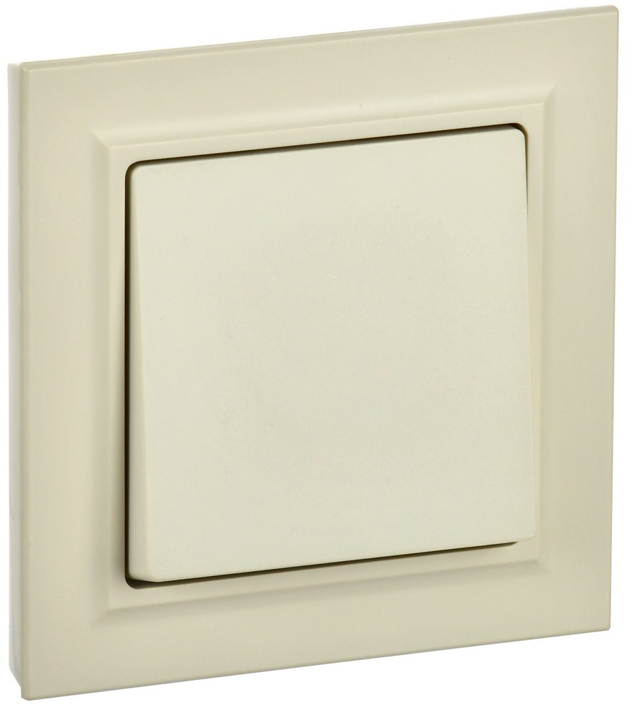 IEK Brite Бежевый Выключатель IEK BRITE Бежевый 1-кл. 10А в сборе ВСР10-1-0-БрКр BR-V10-0-10-K10-F