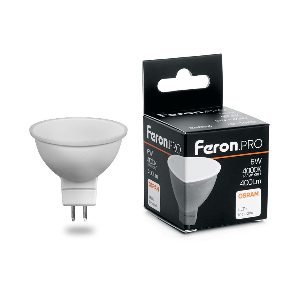 MR11/MR16/GU5.3 Лампа светодиодная Feron.PRO LB-1606 MR16 G5.3 6W 4000K OSRAM LED 38084
