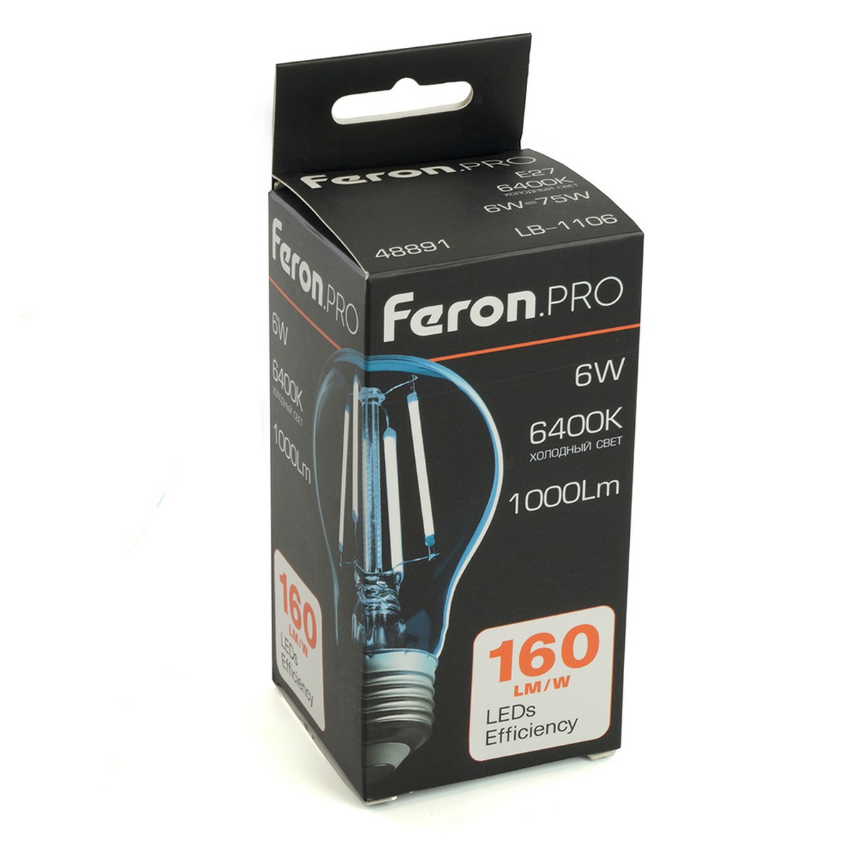 E27 Лампа светодиодная Feron.PRO LB-1106 Шар E27 6W 175-265V 6400K 48891 