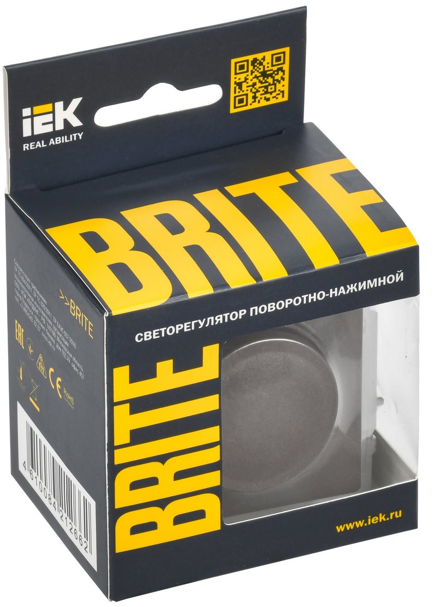 IEK Brite Бронза Светорегулятор IEK BRITE BASE Темн.бронза пов-наж. 600Вт СС10-1-0-БрТБ BR-D20-0600-K45