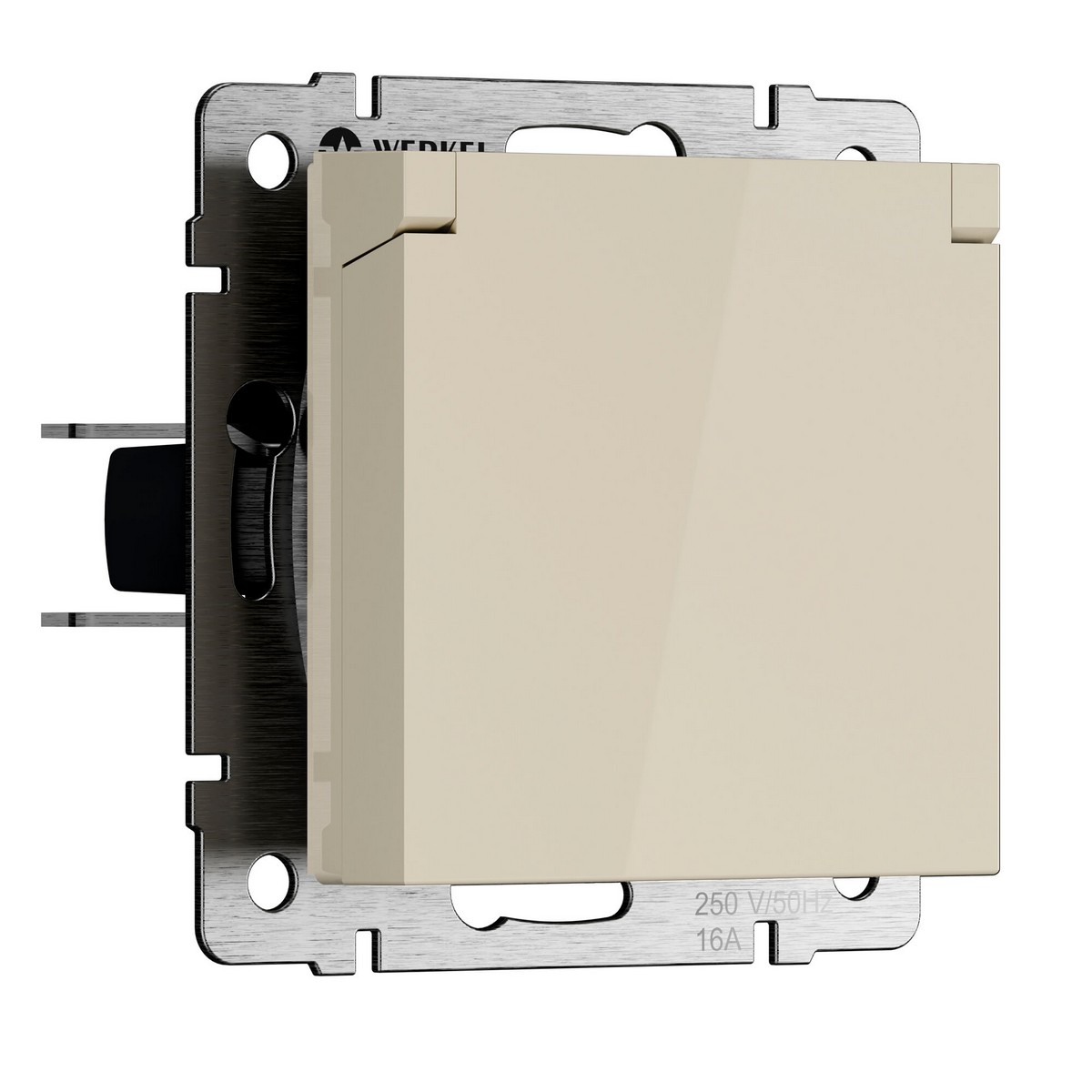 Werkel Слоновая кость механизмы Розетка Werkel влагозащ. с зазем. с защит. крышкой и шторками N (слоновая кость) W1171203