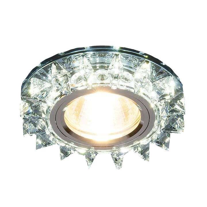 Светильники встраиваемые распродажа Встраиваемый точечный светодиодный светильник Elektrostandard c хрусталем 6037 MR16 хром/сапфир 13008