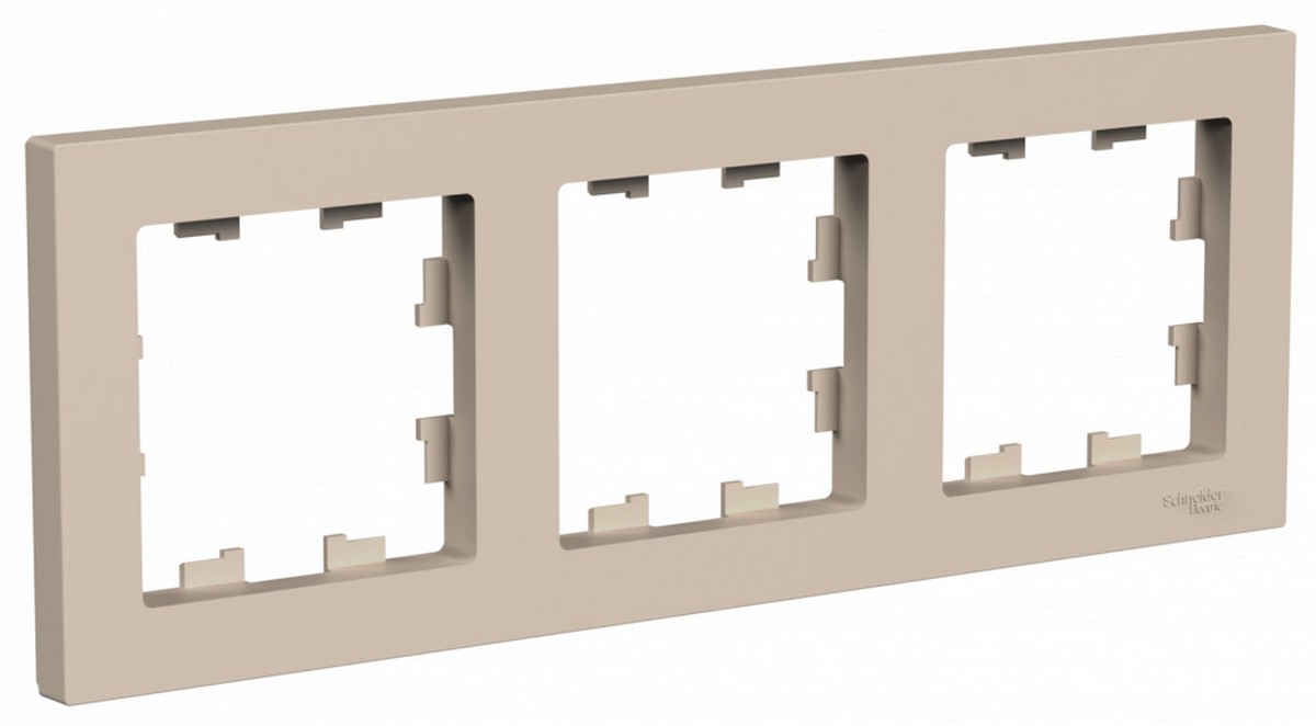 AtlasDesign Песочный Рамка Systeme Electric AtlasDesign Песочный 3-ая универсальная ATN001203