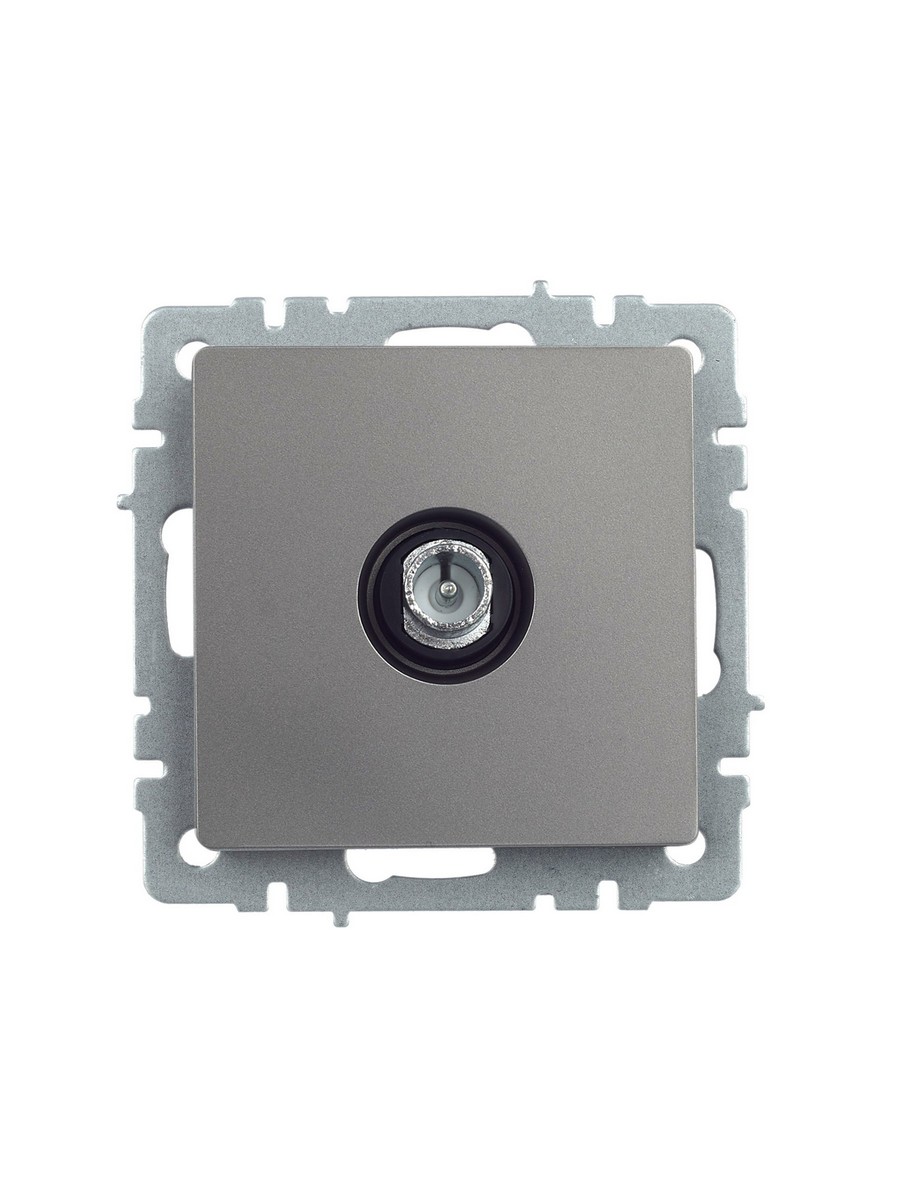 IEK Brite Сталь Розетка IEK BRITE TV проходная РТВ10-0-БрС сталь BR-A10-P-K46