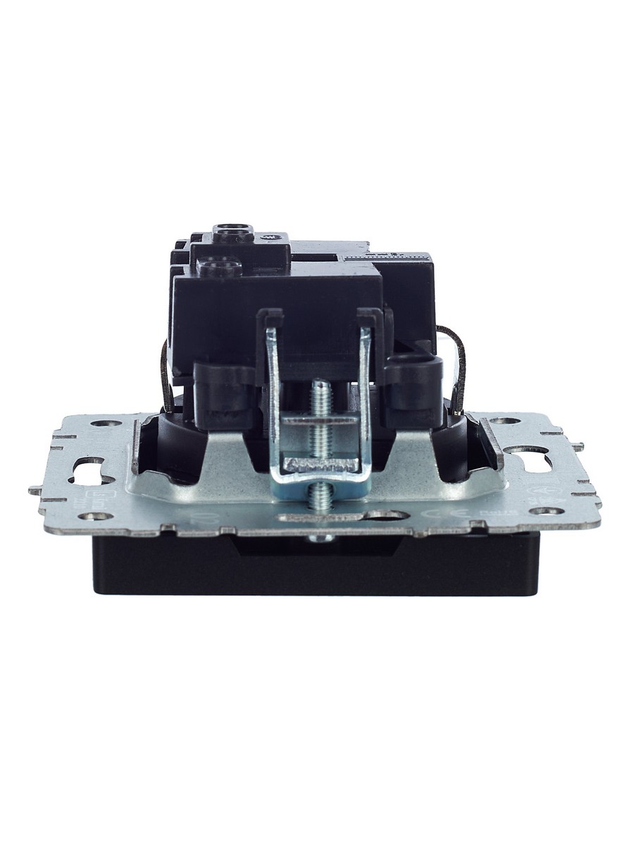 IEK Brite Черный Розетка IEK BRITE с/з без шторок 16А РС11-1-0-БрЧ черный BR-R11-16-K02