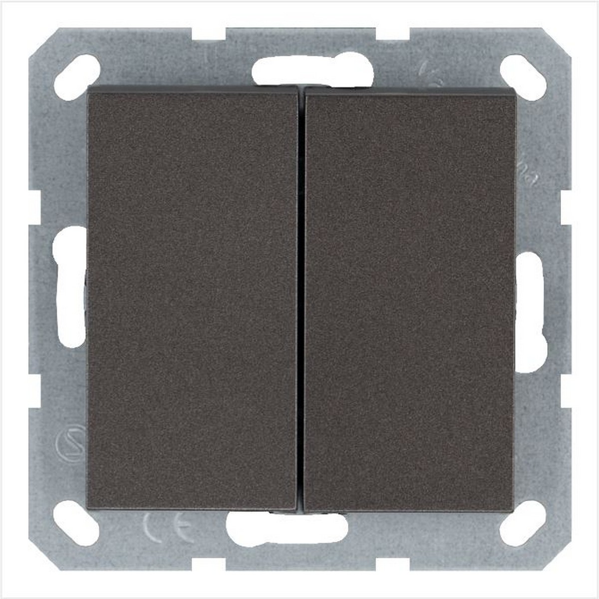 JASMART G - розетки и выключатели Выключатель JASMART двухклавишный перекрестный Мокко G3014Z