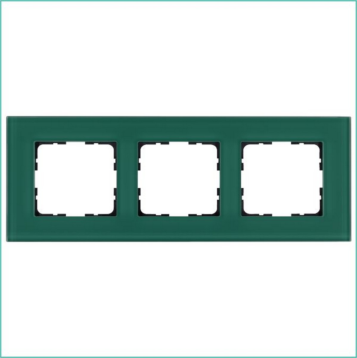 JASMART G - розетки и выключатели Рамка JASMART 3-постовая стекло Лазурный GLASS G1003GJ