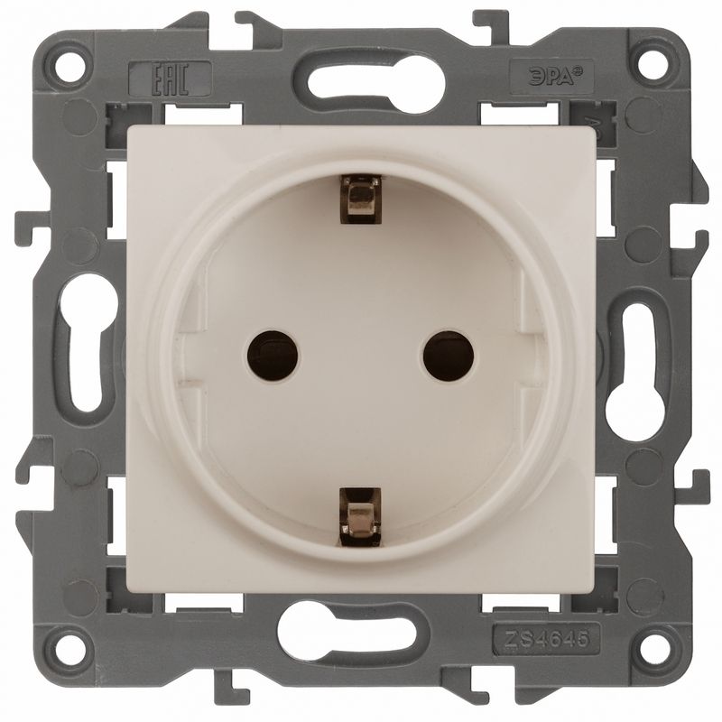 Розетки и выключаиели ЭРА Elegance Бежевый Розетка ЭРА Elegance Сл.кость с/з 14-2101-02 Б0034265