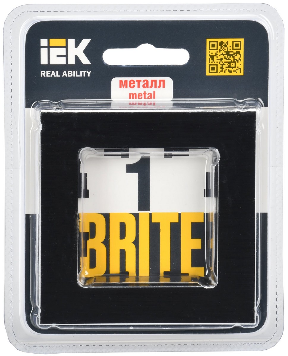 IEK Brite Рамки Рамка IEK BRITE 1-местная РУ-1-1-БрЧ металл черный BR-M12-M-K02