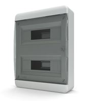 Пластиковые боксы и щиты Tekfor Щит распределительный Tekfor BNK 40-24-1 на 24 мод, накладной IP41 прозрачная черная дверца