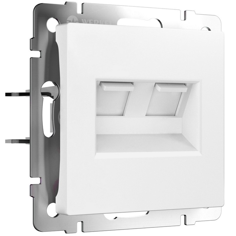 Werkel Белый матовый механизмы Розетка Werkel двойная Ethernet RJ-45 (белый матовый) W1181161