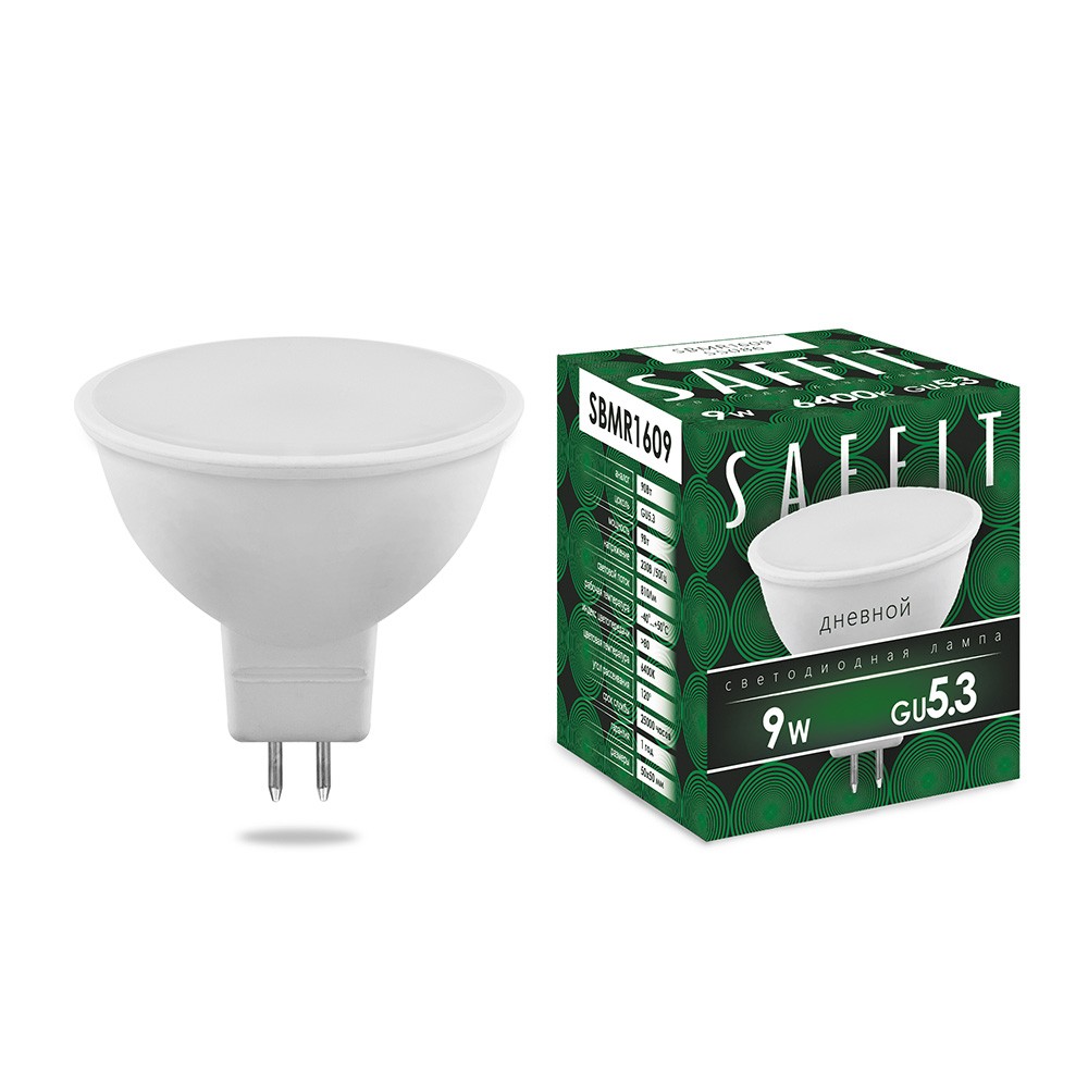 MR11/MR16/GU5.3 Лампа светодиодная SAFFIT SBMR1609 MR16 GU5.3 9W 6400K 55086
