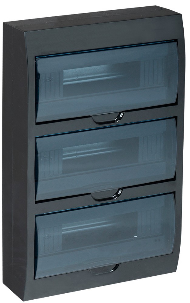 Пластиковые боксы и щиты IEK Корпус пластиковый IEK KREPTA 3 ЩРН-П-36 IP41 черный откр.монтаж MKP12-N-36-41-K02