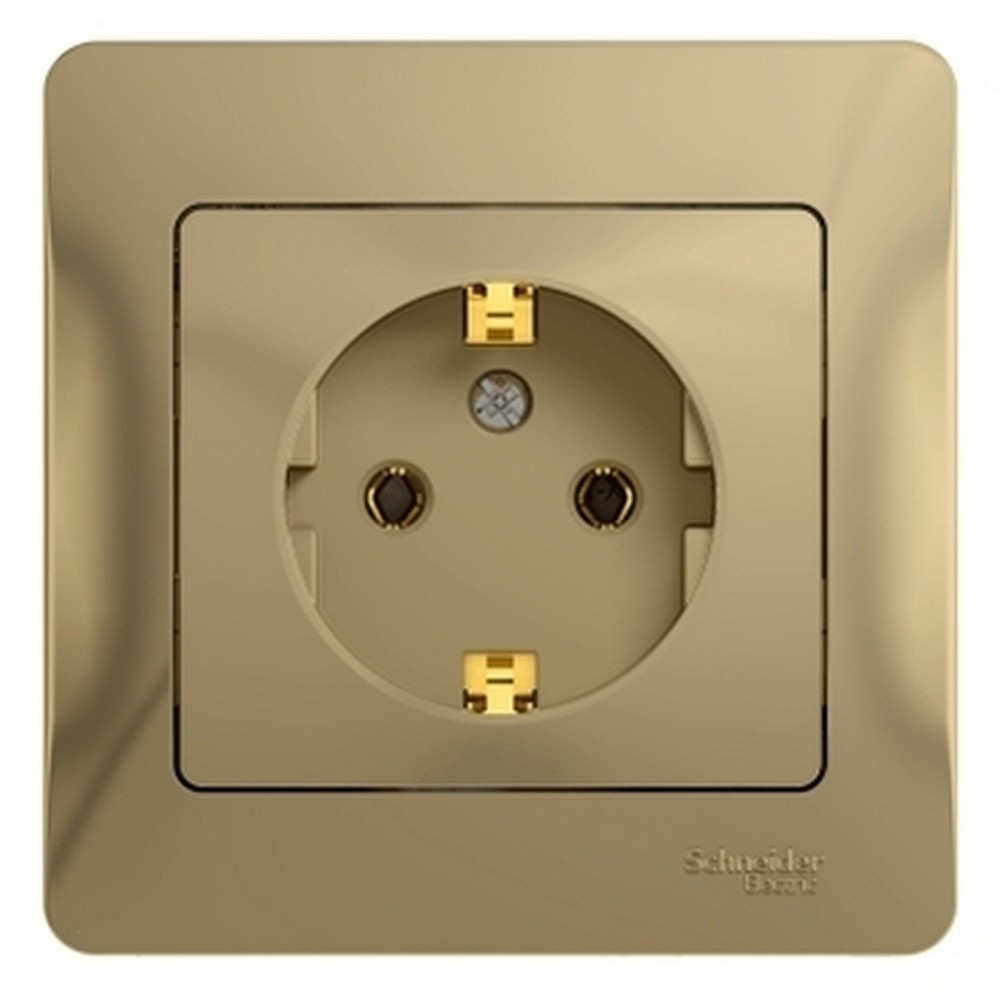 Glossa Титан Розетка Systeme Electric Glossa Титан с заземлением (в сборе с рамкой) GSL000442