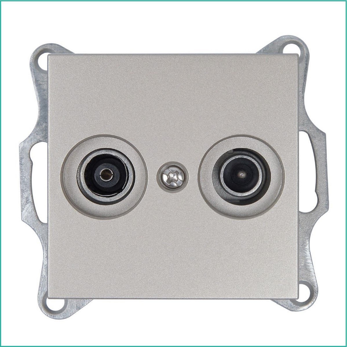 JASMART G - розетки и выключатели Розетка JASMART TV+FM оконечная шампань G6204CH