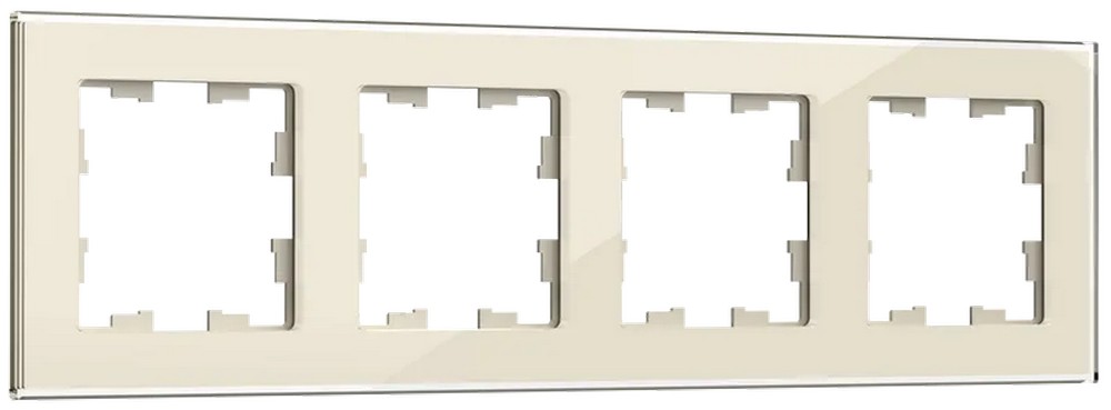 IEK Brite Рамки Рамка IEK BRITE 4-местная РУ-4-2-БрВа стекло ванильный BR-M42-G-K10
