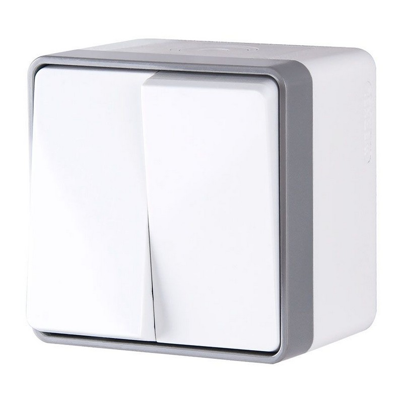 Werkel Gallant белый Выключатель Werkel двухклавишный влагозащищенный Gallant (белый) WL15-03-02