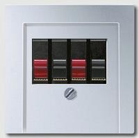 Jung Eco Profi механизмы Алюминий Розетка акустическая двойная Jung пластик под алюминий