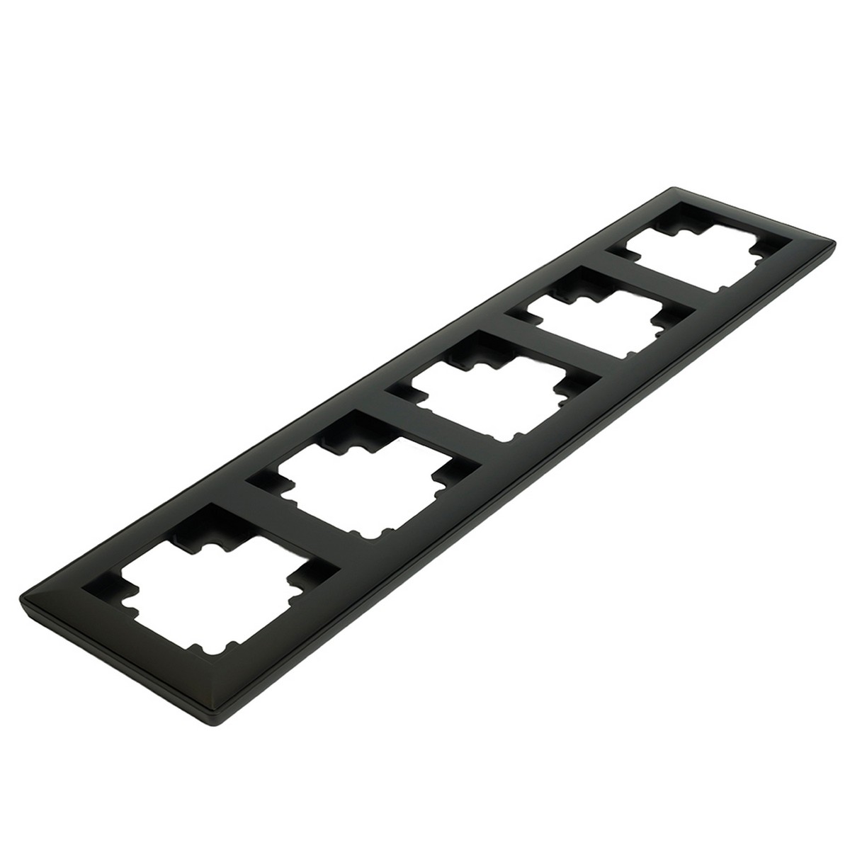 Катрин - Розетки и выключатели Stekker Рамка STEKKER 5-местная Катрин стекло черный PFR00-7005-05 39816