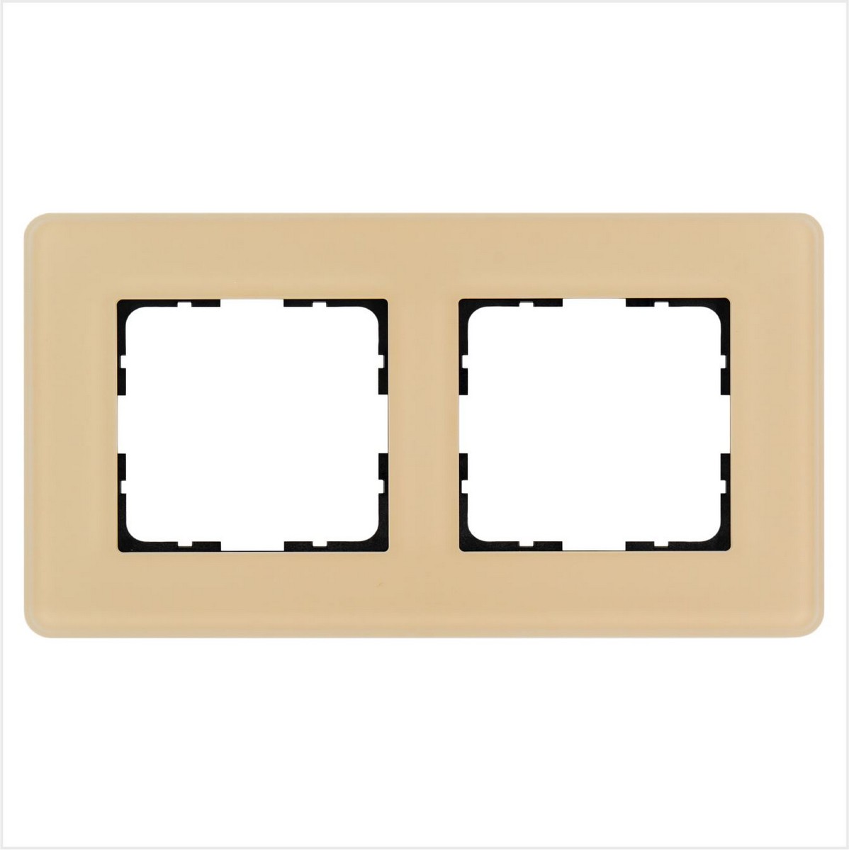 JASMART G - розетки и выключатели Рамка JASMART 2-постовая стекло матовое Тауп GLASS G1002GT-RM