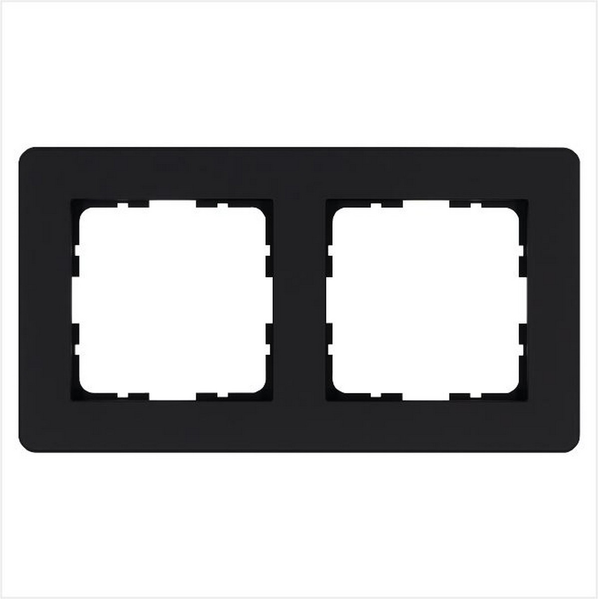 JASMART G - розетки и выключатели Рамка JASMART G-Flex 2-постовая черный матовый (soft touch) G1102PB