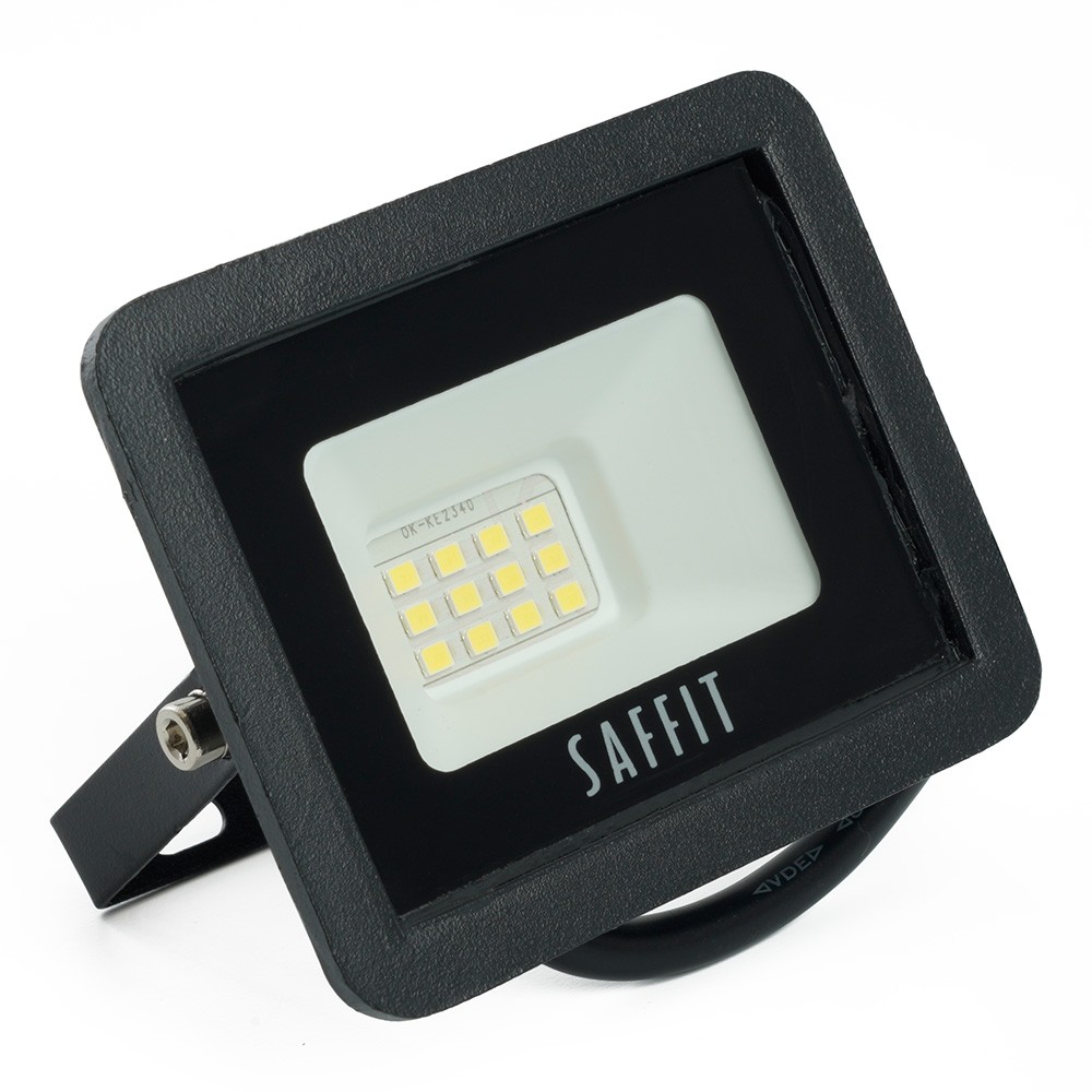 Прожекторы светодиодные Светодиодный прожектор Saffit SFL90-10 10W Черный 6400K 55067 