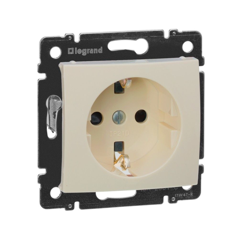 Legrand Valena Classic Кремовый Розетка Legrand Valena Крем 1-ая с/з с защитными шторками 774321