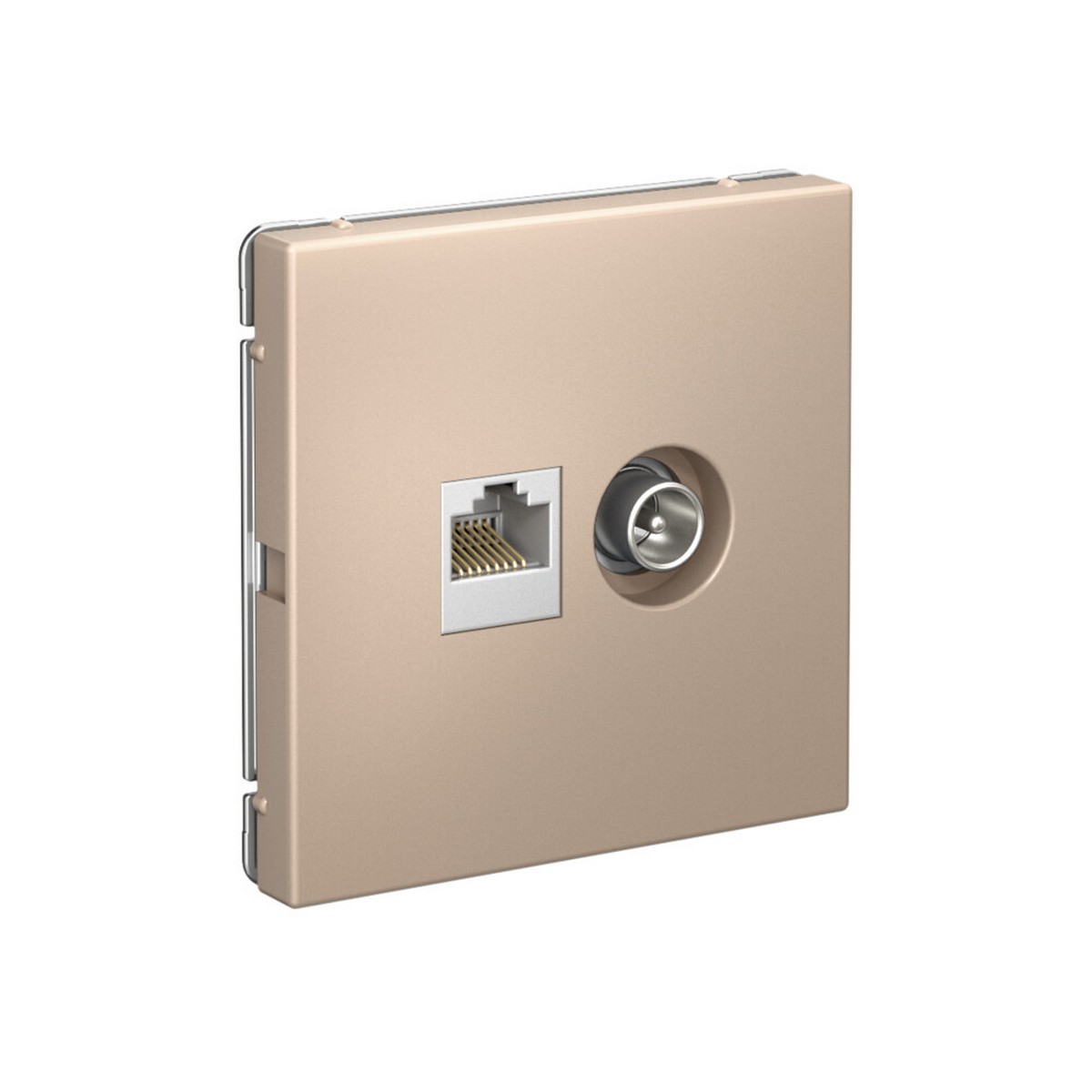 ArtGallery Песочный Розетка Systeme Electric ArtGallery Песочный двойная ТВ + компьютерная RJ45 кат. 5Е GAL001289