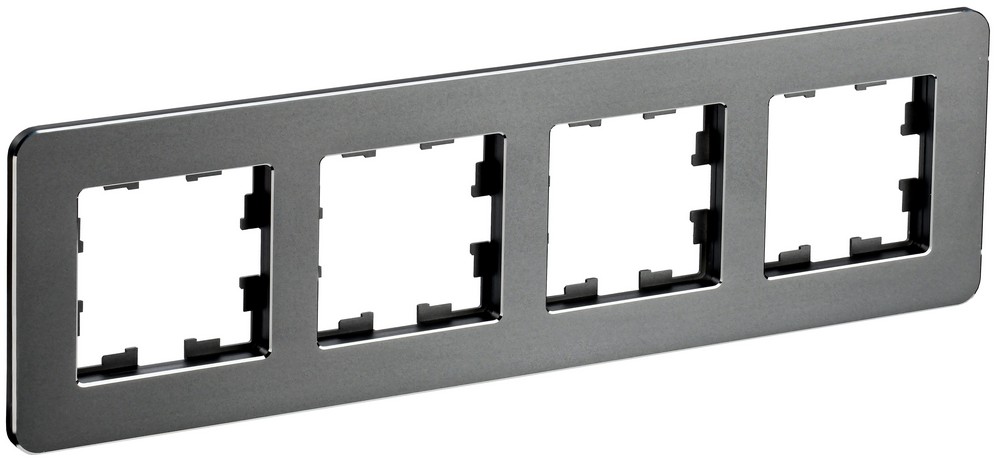 IEK Brite Рамки Рамка IEK BRITE DECOR Титан металл. скругл.угол 4-м РУ-4-1-Бр RE BR-M42-M-01-K48