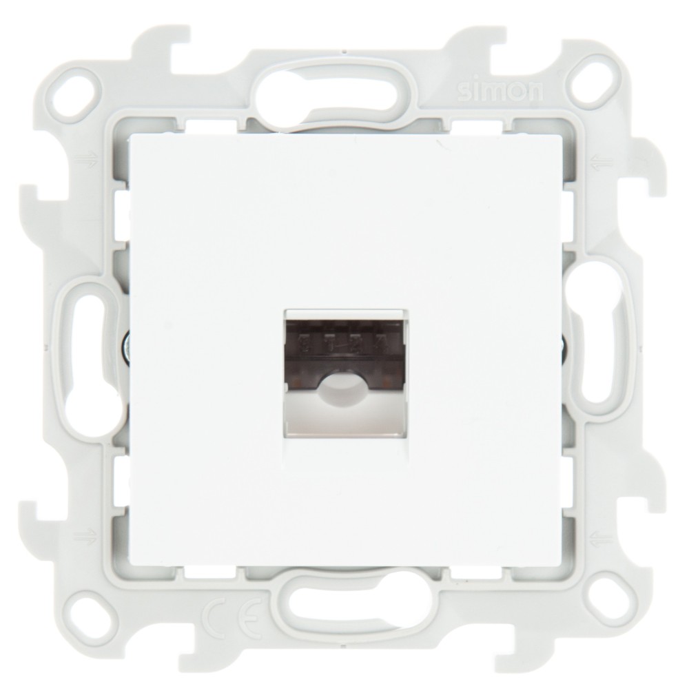 Розетки и выключатели Simon 24 Белые Телефонная розетка Simon 24 Белая RJ11 2410480-030