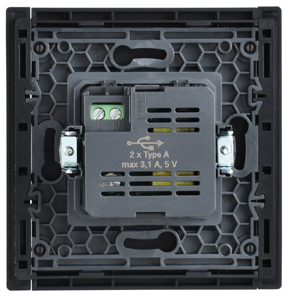 IEK FORTE&PIANO Черный Розетка IEK FORTE&PIANO Черный USB A+A 3,1А FP149