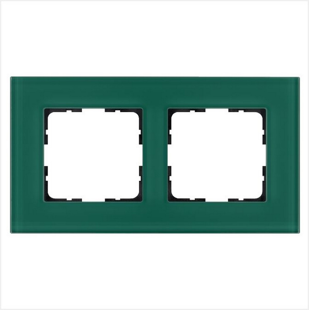 JASMART G - розетки и выключатели Рамка JASMART 2-постовая стекло Лазурный GLASS G1002GJ